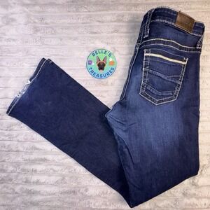 BKE Payton Jeans Women's 31L Denim 32x33 Dark‎ Wash Mid Rise Flare Stretch